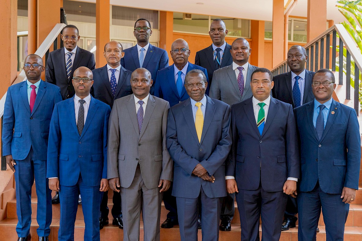 Members of The East African Development Bank (EADB) Governing Council and Board pose for a picture after the ordinary meeting of the EADB Council held in Kampala, Uganda on Thursday, March 13, 2025.